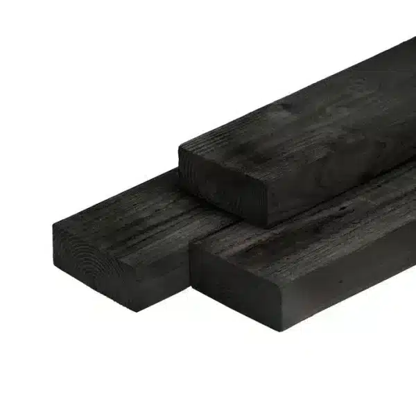 Zwart grenen muurbalk 200 cm
